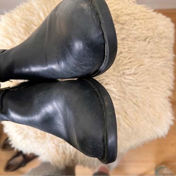 BORN SHOOTIES ANKLE BOOTS. Black- zipper openings. Buckles & Straps embellished - Picture 4 of 6